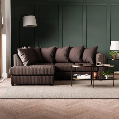 Dunelm Blake Jumbo Cord Corner Sofa Jumbo Cord Chocolate