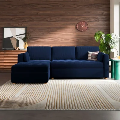 Dunelm Zoe II Velvet Corner Chaise Sofa