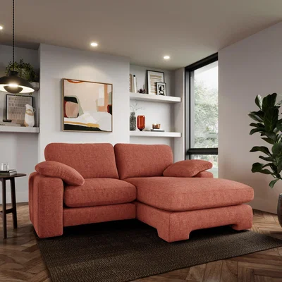 Dunelm Magnus Soft Textured Chenille Corner Chaise Sofa Soft Textured Chenille Terracotta