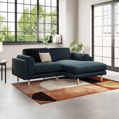 Dunelm Newton Matte Plush Velvet Corner Chaise Sofa