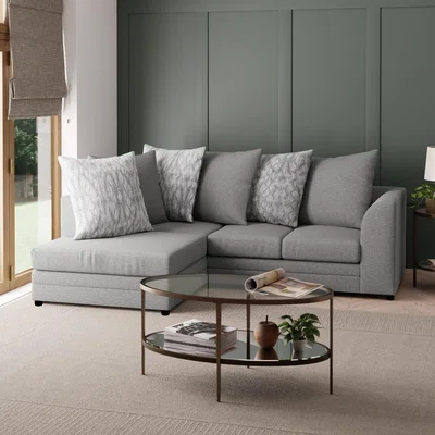 Dunelm Washington Chenille Small Corner Sofa Grey