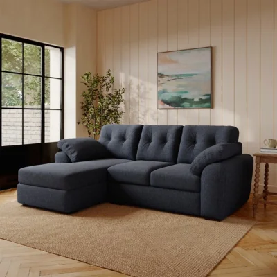 Dunelm Milton Soft Chenille Corner Chaise Sofa