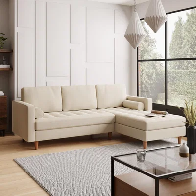 Dunelm Zoe Flat Weave Right Hand Corner Sofa Natural