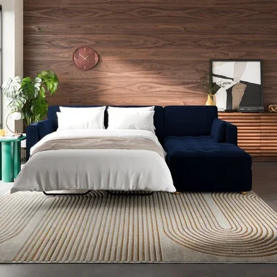 Dunelm Zoe II Velvet Corner Storage Sofa Bed