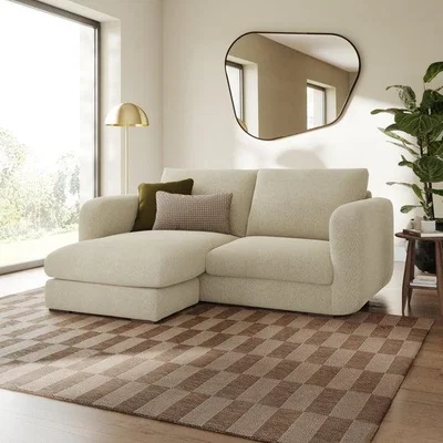 Dunelm Luca Tonal Boucle Reversible Corner Chaise Sofa