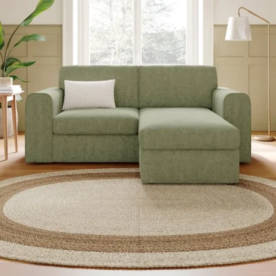 Dunelm Abel Vintage Soft Chenille Reversible Corner Chaise Sofa