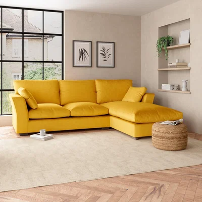 Dunelm Blakeney Luxury Velvet Corner Chaise Sofa Luxury Velvet Old Gold