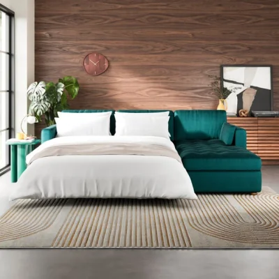 Dunelm Zoe II Velvet Corner Storage Sofa Bed