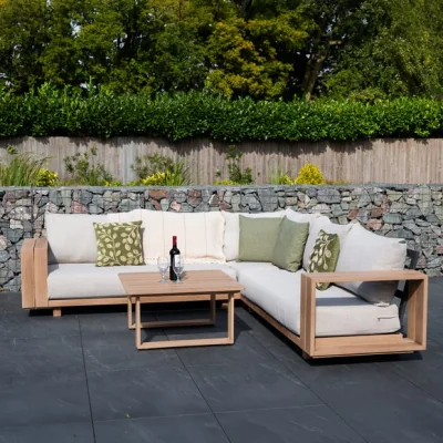 Dunelm Norfolk Leisure Darlington Wood Look Aluminium Corner Set