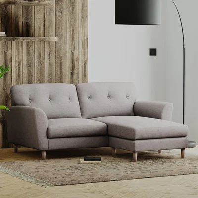 Dunelm Sven Tonal Weave Corner Chaise Sofa Grey