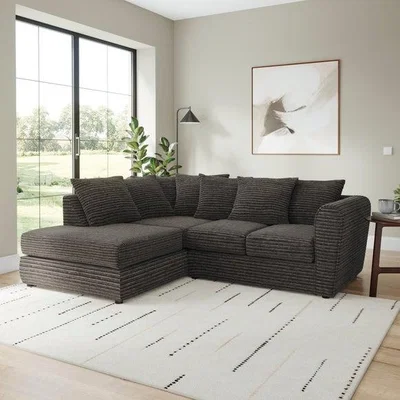 Dunelm Blake Horizontal Jumbo Cord Corner Chaise Sofa