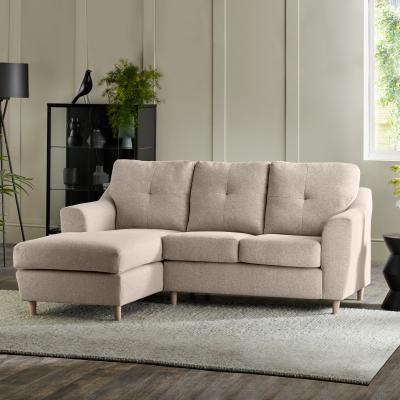 Dunelm Baxter Textured Weave Corner Chaise Sofa Textured Weave Oatmeal