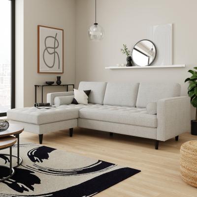 Dunelm Zoe Boucle Left Hand Corner Chaise Light Grey