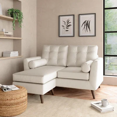Dunelm Lewes Luxury Velvet Compact Corner Chaise Luxury Velvet Natural