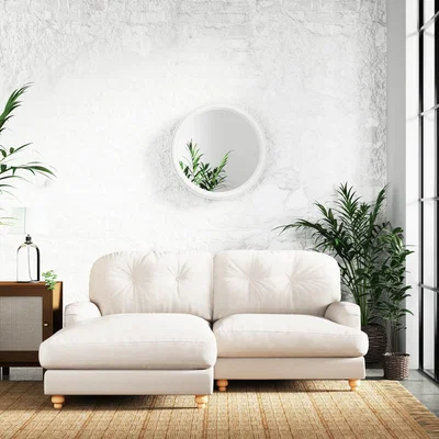 Dunelm Martha Slub Faux Linen Corner Chaise Sofa Slub Faux Linen Natural