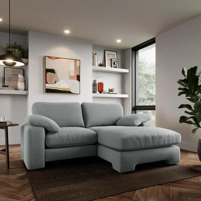 Dunelm Magnus Cosy Weave Corner Chaise Sofa Cosy Weave Grey