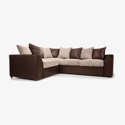 Dunelm Byron Left Hand Corner Sofa Bed Brown