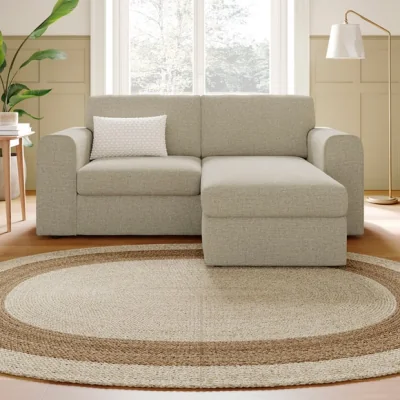 Dunelm Abel Basketweave Reversible Corner Chaise Sofa
