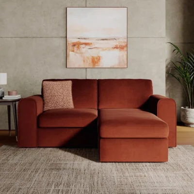Dunelm Abel Matte Velvet Reversible Corner Chaise Sofa
