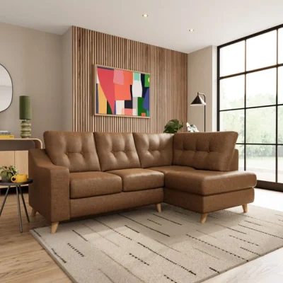 Dunelm Baxter II Arizona Faux Leather Corner Chaise Sofa