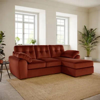 Dunelm Milton Matte Velvet Corner Chaise Sofa