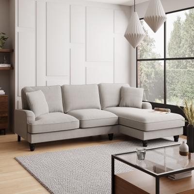 Dunelm Beatrice Boucle Right Hand Corner Sofa Light Grey