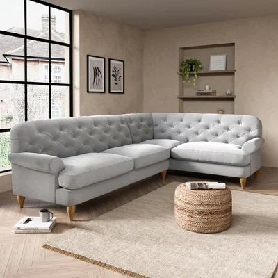 Dunelm Canterbury Woolly Marl Right Hand Corner Sofa Woolly Marl Warm Grey