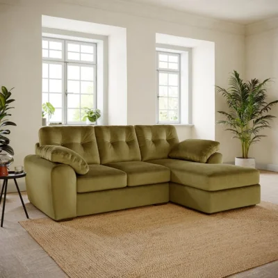 Dunelm Milton Matte Velvet Corner Chaise Sofa