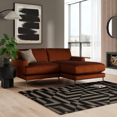 Dunelm Lawson Matte Plush Velvet Corner Chaise Sofa