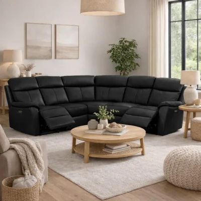 Dunelm Aspire Kingsmere Leather Power Recliner 5 Seater Corner Sofa