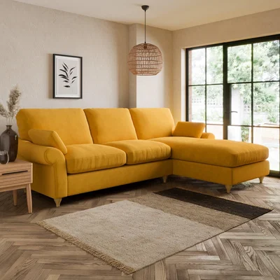 Dunelm Salisbury Luxury Velvet Right Hand Corner Sofa Luxury Velvet Old Gold
