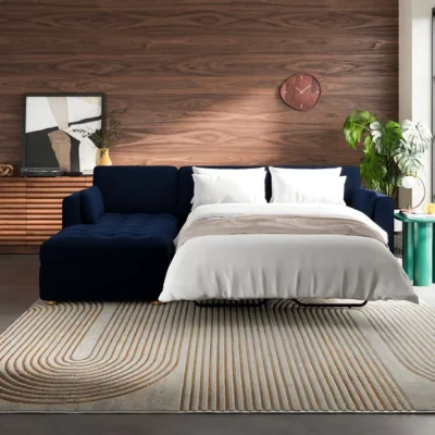 Dunelm Zoe II Velvet Corner Storage Sofa Bed