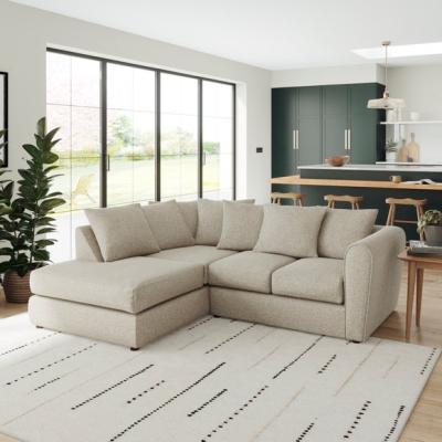 Dunelm Blake Basket Weave Texture Corner Chaise Sofa