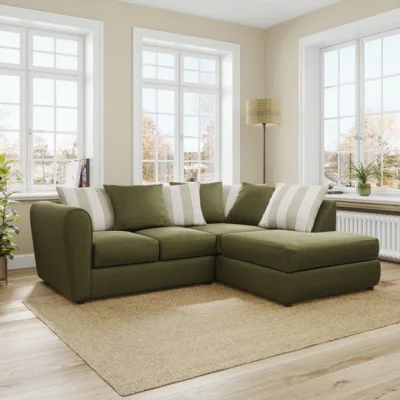 Dunelm Blake Opulent Velvet Stripe Combo Corner Chaise Sofa