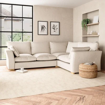 Dunelm Blakeney Luxury Velvet Corner Sofa Luxury Velvet Natural