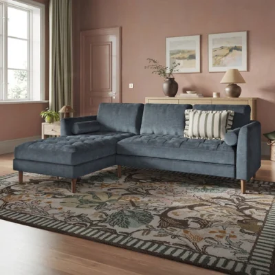 Dunelm Max Soft Tonal Chenille Corner Chaise Sofa