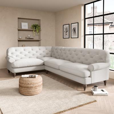 Dunelm Canterbury Textured Weave Left Hand Corner Sofa Textured Weave Sandstone