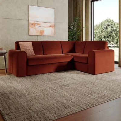 Dunelm Abel Matte Velvet Corner Sofa