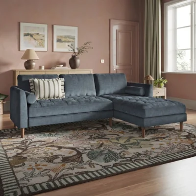 Dunelm Max Soft Tonal Chenille Corner Chaise Sofa