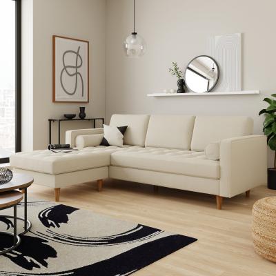 Dunelm Zoe Luna Fabric Corner Chaise Luna Natural