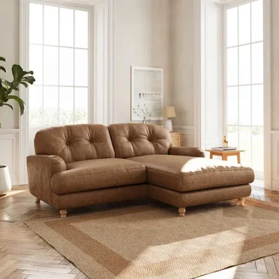 Dunelm Martha Corner Chaise Arizona Faux Leather Sofa