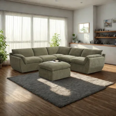 Dunelm Falkirk 5 Seater Corner Sofa with Footstool