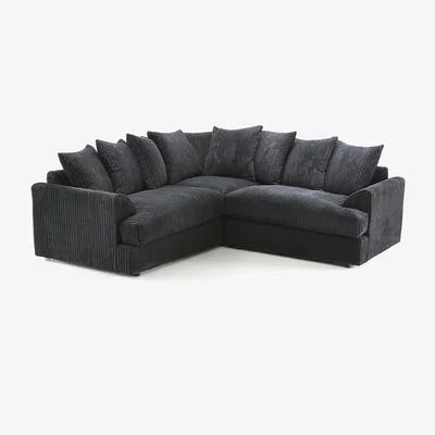 Dunelm Jasper Large Corner Sofa Black