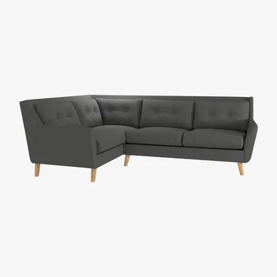 Dunelm Halston Fabric Corner Sofa Black