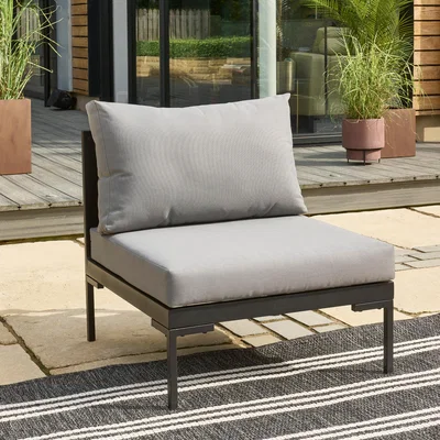 Dunelm Elements Black Modular 7 Seater Corner Sofa Set with Coffee and Side Tables Black