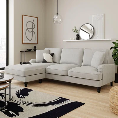 Dunelm Beatrice Boucle Left Hand Corner Chaise Grey