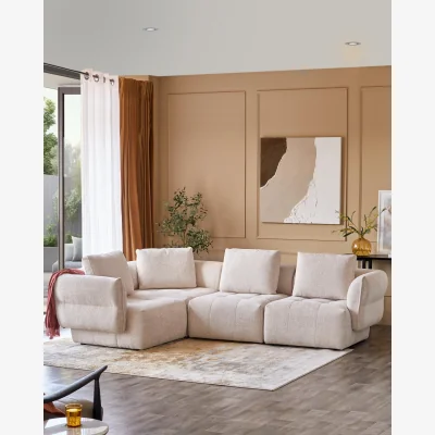 Danetti Lillian natural weave small corner sofa