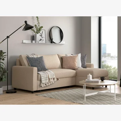 Dreams Limerick 3 Seat Corner Sofa Bed - Cream