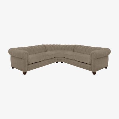 Furniture Village Alexander and James - Chesterfield Collection Hugo Large Fabric Corner Sofa - Mouse - Dark Feet