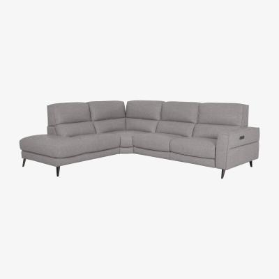 Furniture Village Axel Fabric Left Hand Facing Chaise End Power Recliner Sofa - Pewter
